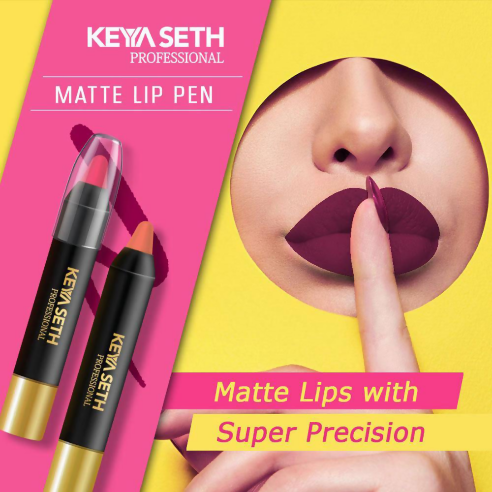Keya Seth Aromatherapy Professional Matte Lip Pen - Deep Purple Plum | Grocsy