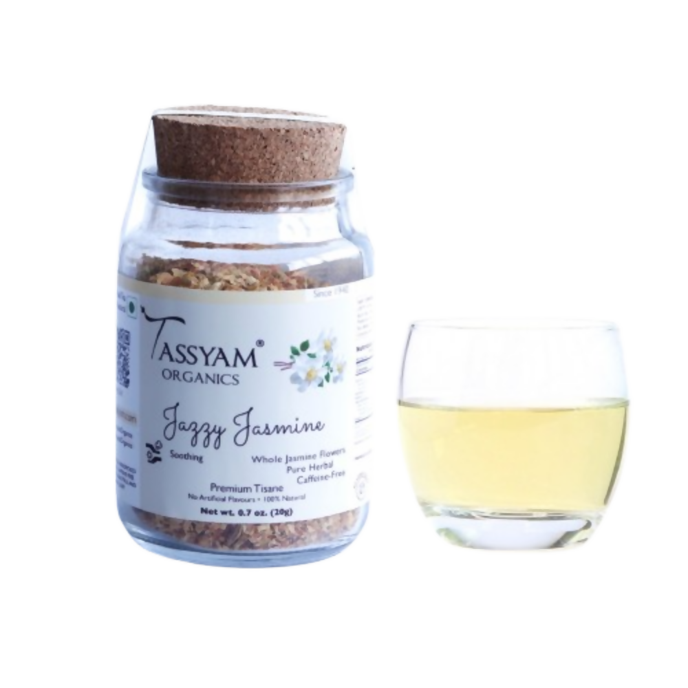 Tassyam Organics Jazzy Jasmine Herbal Tisane | Grocsy