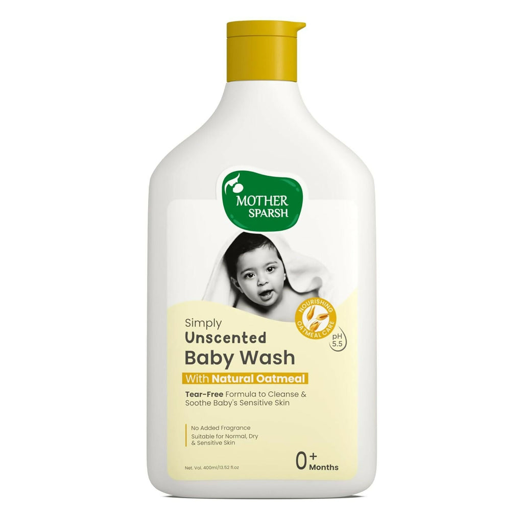 Mother Sparsh Simply Unscented Baby Wash With Natural Oatmeal, Tear Free Formula for Newborn's Sensitive Skin | Grocsy
