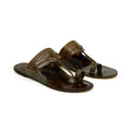 Stepsoft Men'S Dark Brown Kolhapuri Chappal | Handcrafted Leather Ethnic Slippers | Grocsy
