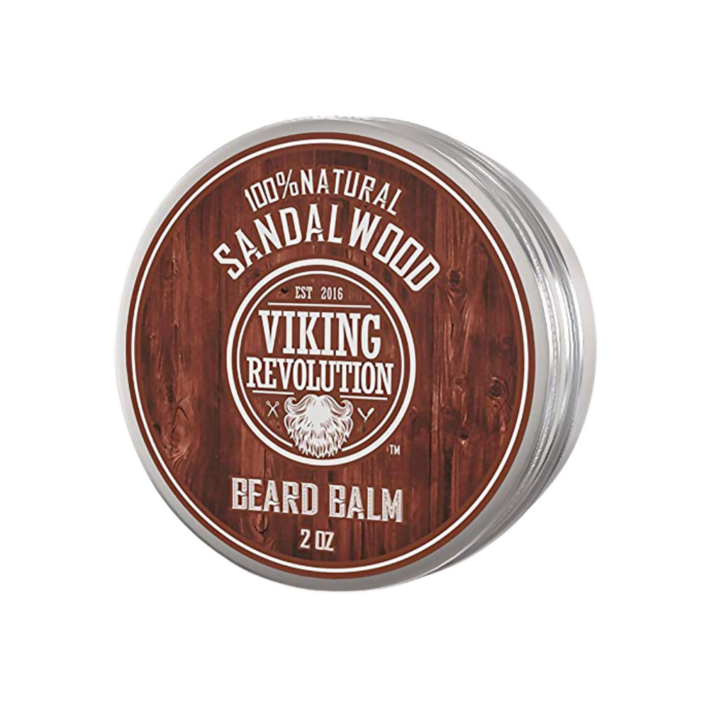 Viking Revolution Beard Balm with Sandalwood Scent and Argan Jojoba Oils | Grocsy