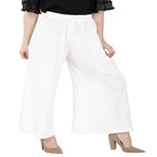 Lagi Women's White Solid Palazzo (PLZ04F) | Grocsy