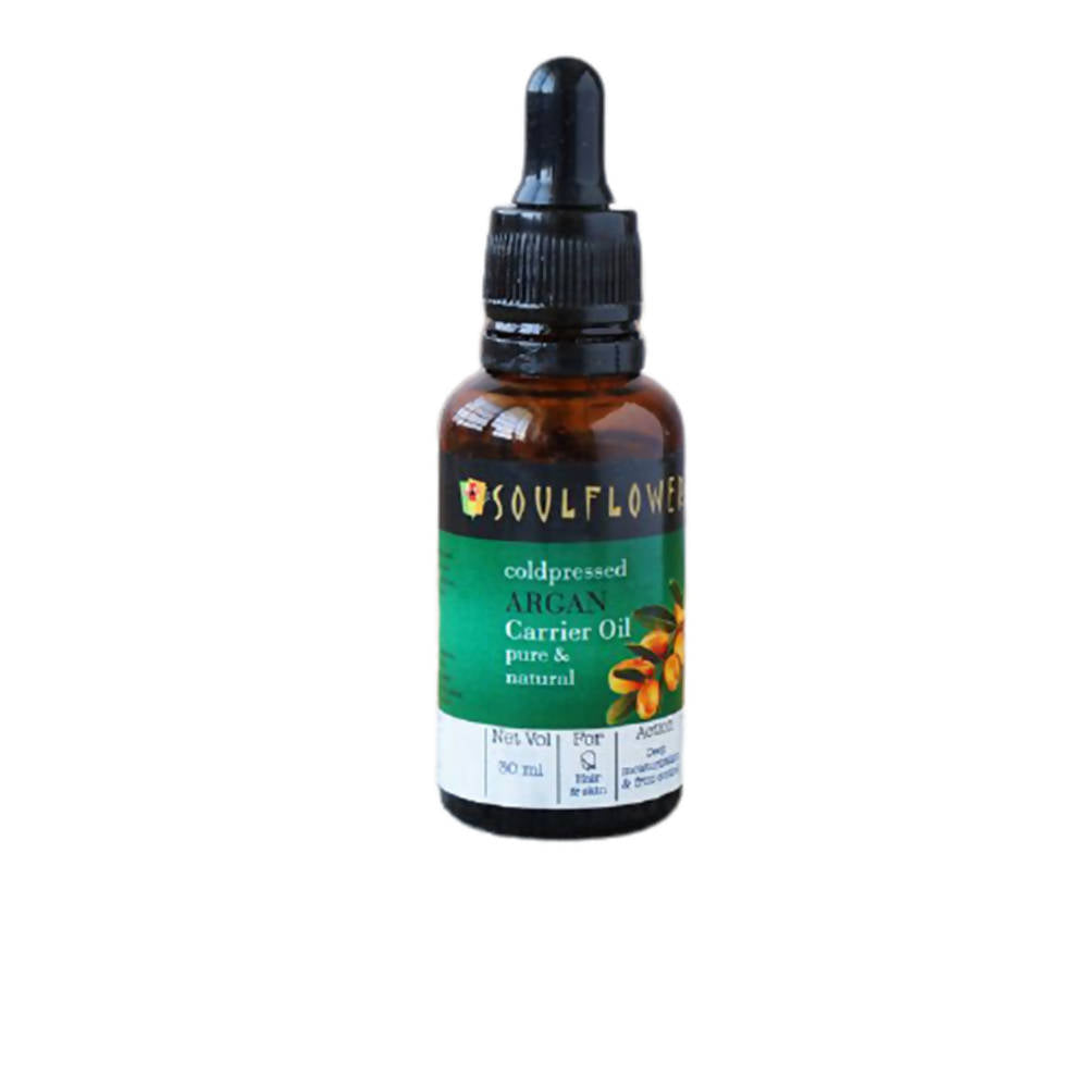 Soulflower Cold Pressed Argan Carrier Oil Pure & Natural | Grocsy