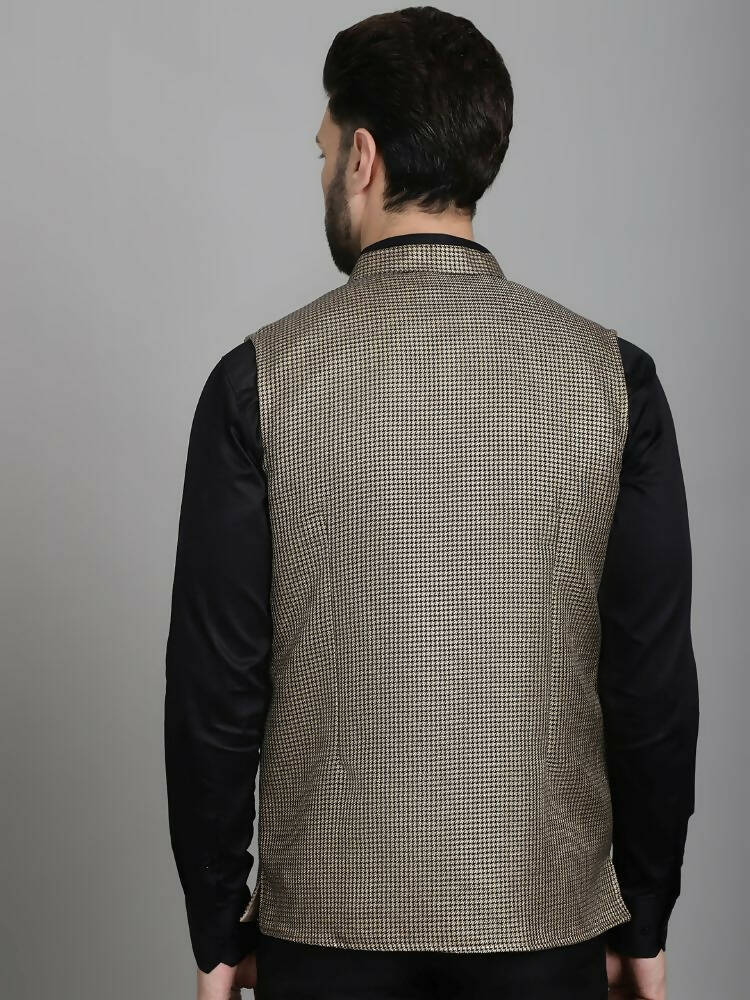 Even Apparels Nehru Jacket With Welt Pockets - Beige | Grocsy