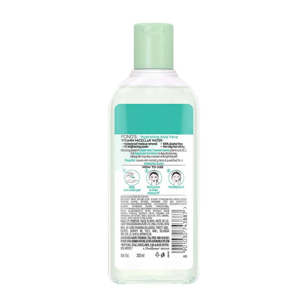 Ponds Vitamin Micellar Water Hydrating Aloe Vera | Grocsy