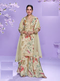 Aarshi Fashions Pale Yellow Floral Print Full Stitched Palazzo Suits | Grocsy