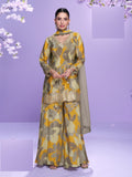 Aarshi Fashions Grey Floral Print Full Stitched Palazzo Suits | Grocsy