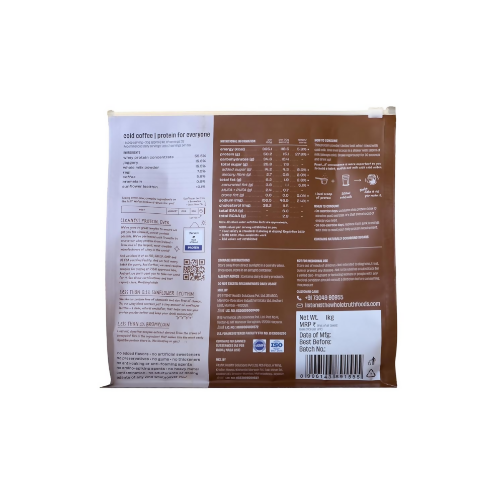The Whole Truth 15g Protein/Scoop - Cold Coffee | Grocsy