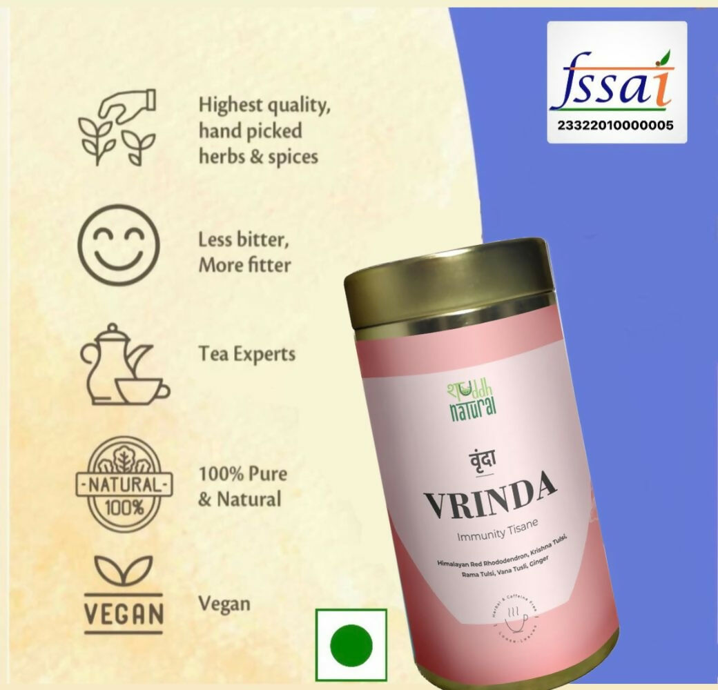 Shuddh Natural Cold Cough Relief Tea Vrinda Floral Tisane | Grocsy