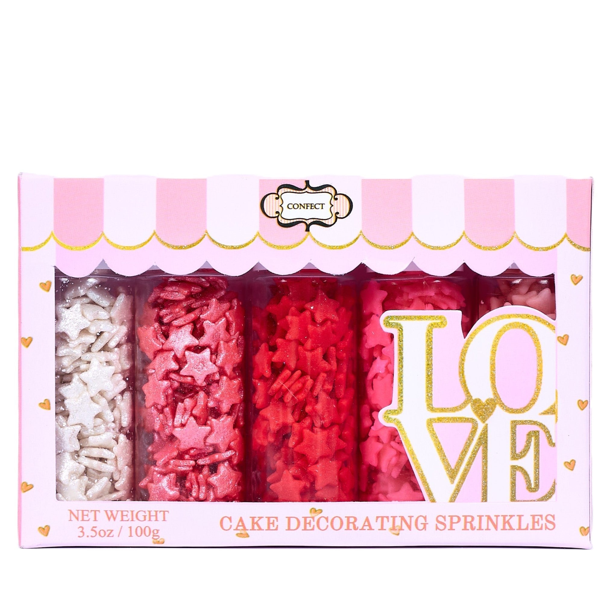 Confect Valentine Sprinkles | 20 Edible Decoration for Baking & Dessert | Grocsy