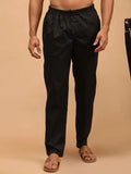 Fabmade Men's Z-Black Cotton Linen Pyjama | Grocsy