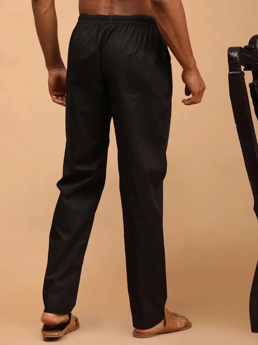 Fabmade Men's Z-Black Cotton Linen Pyjama | Grocsy