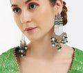 Jewel City Victorian Pearl Tassel Earrings - Vintage-Inspired Silver Chandelier Earrings for Wedding & Festive Wear | Grocsy