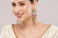 Jewel City Luxurious Multicolor Cascade Earrings - Crystal-Embellished Statement Earrings for Wedding & Festival Glamour | Grocsy