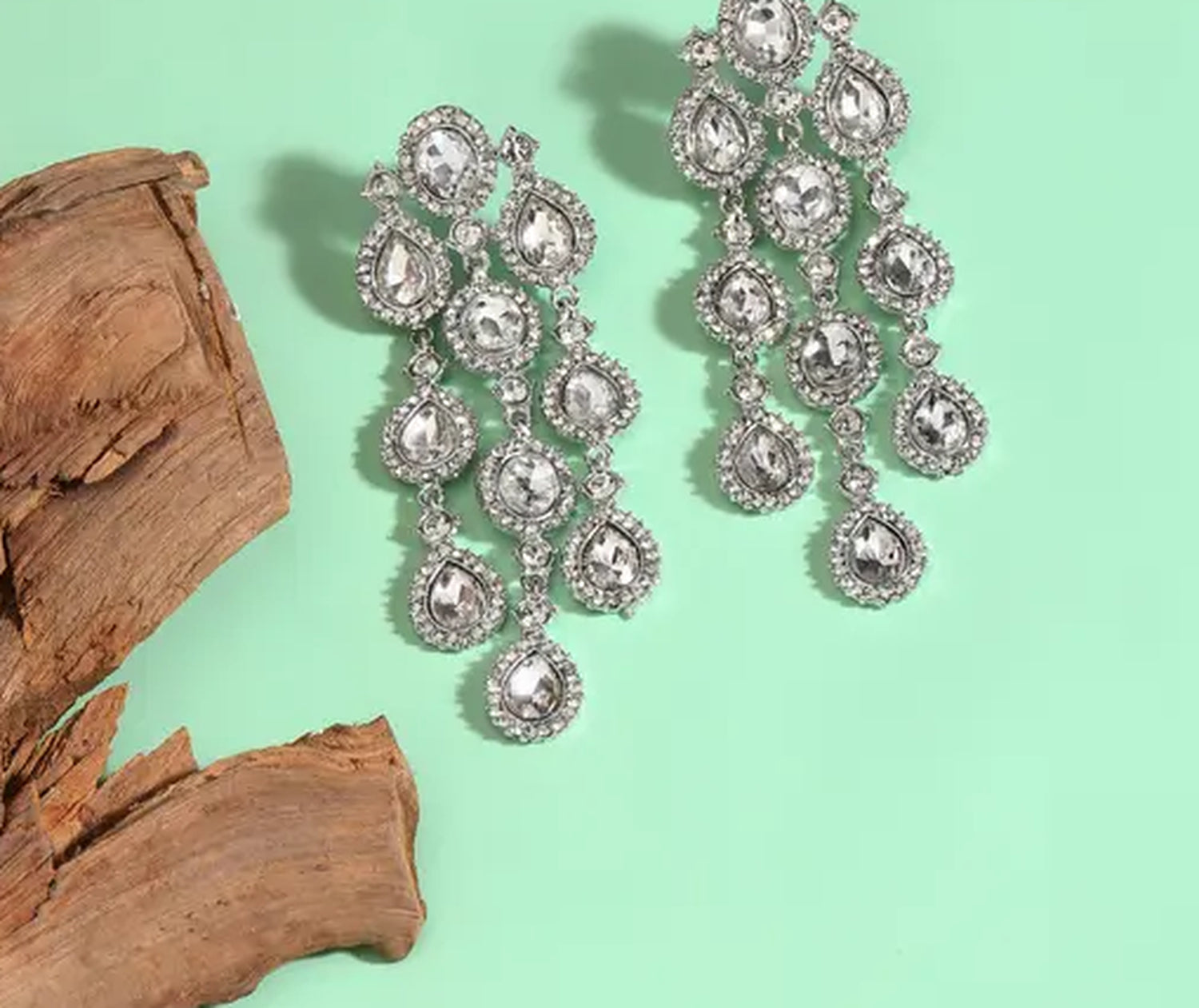 Jewel City Luxurious LCT Gold Cascade Earrings - Crystal-Embellished Statement Earrings for Wedding & Festival Glamour | Grocsy