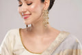 Jewel City Luxurious Silver Cascade Earrings - Crystal-Embellished Statement Earrings for Wedding & Festival Glamour | Grocsy