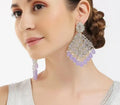 Jewel City Luxurious Purple Chandelier Earrings - Traditional Indian Statement Jewelry for Wedding & Festival Elegance | Grocsy
