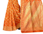 Vamika Orange Weaving Banarasi Jacquard Saree | Grocsy