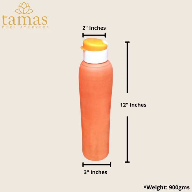 Tamas Handmade & Eco-Friendly Earthen Carry Water Bottle With Sipper Cap | Grocsy