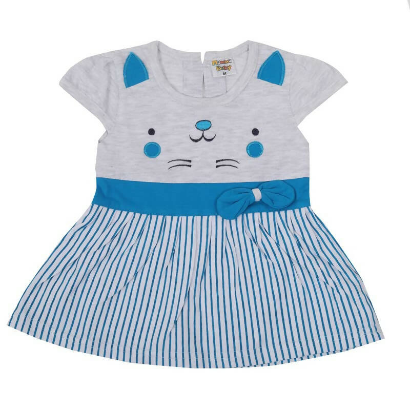NammaBaby Baby Girl's A-Line Mini Frock Dress - Blue 120 | Grocsy