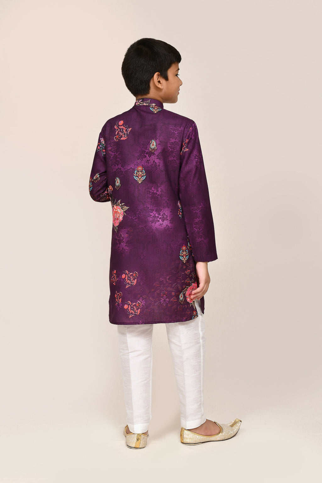 Joban Fashion Art Silk Purple Kurta With Straight Fit Pant | Grocsy