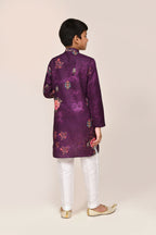 Joban Fashion Art Silk Purple Kurta With Straight Fit Pant | Grocsy