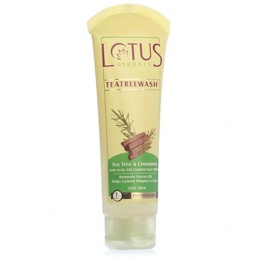 Lotus Herbals Teatreewash Tea Tree & Cinnamon Anti-Acne Oil Control Face wash | Grocsy