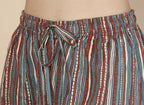 Breathables Women’S Loungewear Kaftan Cotton Aqua Blue Stripes Print Co-Ord Set | Grocsy