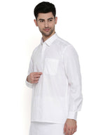 Ramraj Cotton Mens Full Sleeve Formal 100 % Cotton White Shirt | Grocsy