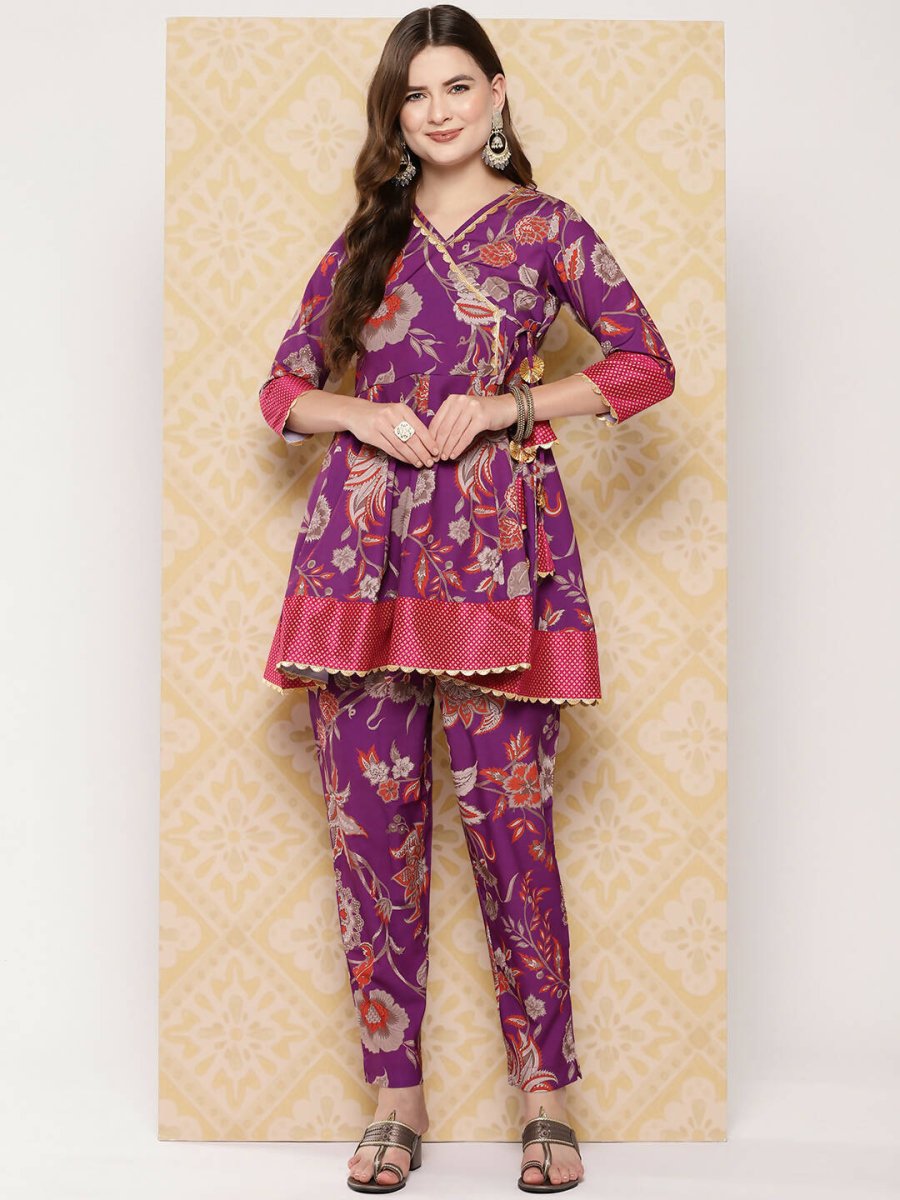 Ahalyaa Women's Traditional Wear Co-ods - Purple | Grocsy