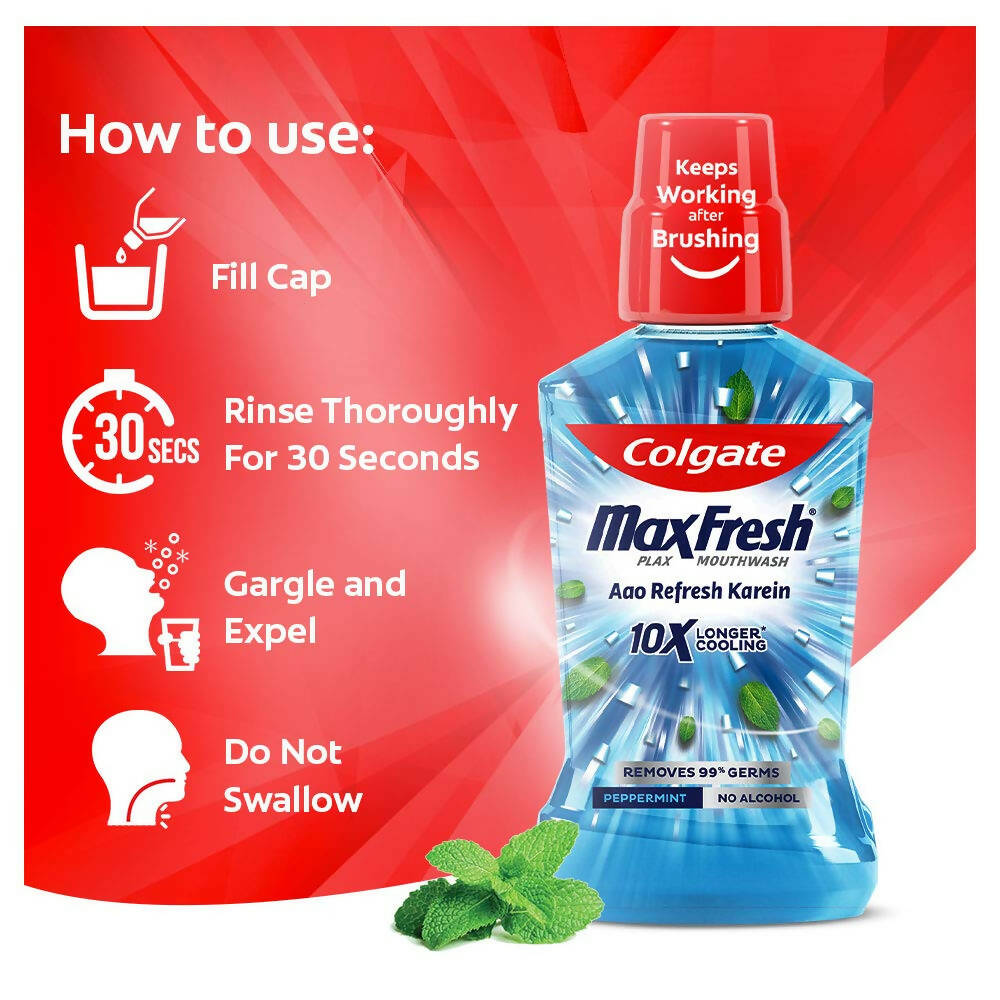 Colgate Plax Pepper Mint Mouthwash Aao Refresh Karein | Grocsy