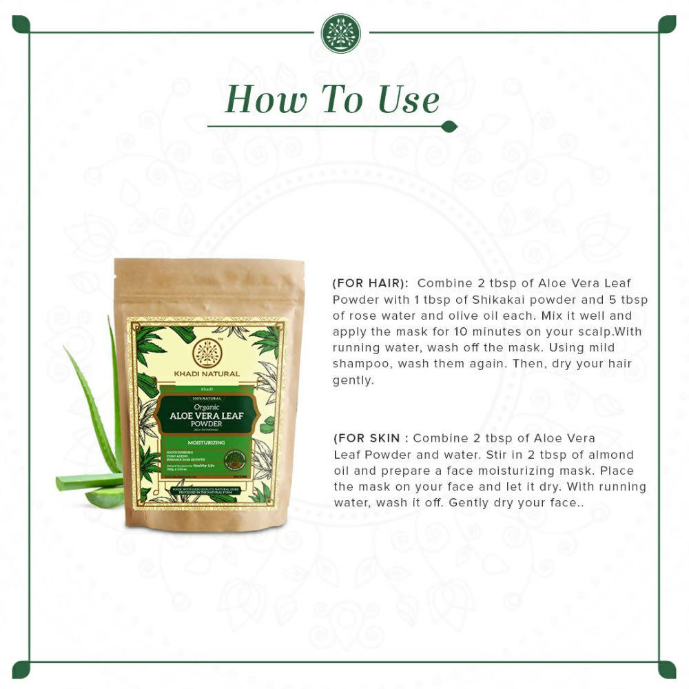 Khadi Natural Organic Aloe Vera Leaf Powder | Grocsy