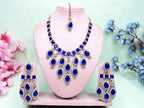Jewel City Teardrop Bridal Necklace Set with Earrings & Maang Tikka - Ethnic Wedding Jewelry for Brides & Parties | Grocsy
