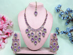 Jewel City Teardrop Bridal Necklace Set with Earrings & Maang Tikka - Ethnic Wedding Jewelry for Brides & Parties | Grocsy