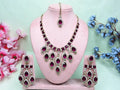 Jewel City Teardrop Bridal Necklace Set with Earrings & Maang Tikka - Ethnic Wedding Jewelry for Brides & Parties | Grocsy