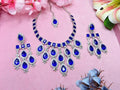 Jewel City Teardrop Bridal Necklace Set with Earrings & Maang Tikka - Ethnic Wedding Jewelry for Brides & Parties | Grocsy