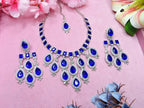 Jewel City Teardrop Bridal Necklace Set with Earrings & Maang Tikka - Ethnic Wedding Jewelry for Brides & Parties | Grocsy
