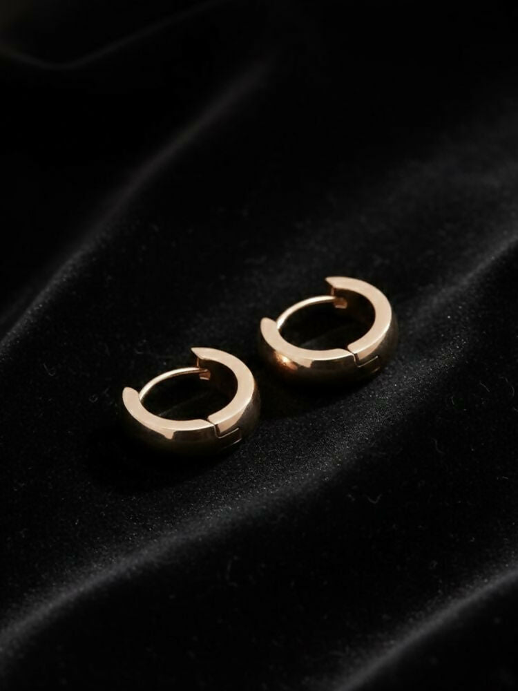 NVR Men's Rose Gold Plated Hoop Earrings | Grocsy