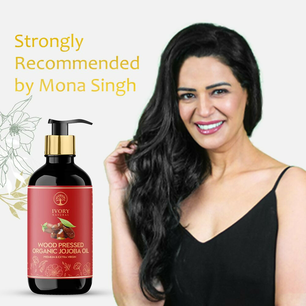 Ivory Natural Wood Pressed Organic Jojoba Oil Premium & Extra Virgin For Smooth Dry Skin, Avoid Flakiness, & Improve Skin Elasticity | Grocsy