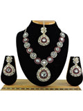 Jewel City Alloy Gold- plated Maroon Jewellery Set | Grocsy