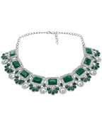 Jewel City Rhodium-Plated Stones Studded Jewellery Set | Grocsy