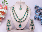 Jewel City Teardrop Bridal Necklace Set with Earrings & Maang Tikka - Ethnic Wedding Jewelry for Brides & Parties | Grocsy