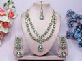 Jewel City Teardrop Bridal Necklace Set with Earrings & Maang Tikka - Ethnic Wedding Jewelry for Brides & Parties | Grocsy