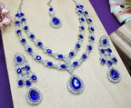 Jewel City Teardrop Bridal Necklace Set with Earrings & Maang Tikka - Ethnic Wedding Jewelry for Brides & Parties | Grocsy