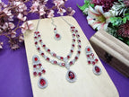 Jewel City Teardrop Bridal Necklace Set with Earrings & Maang Tikka - Ethnic Wedding Jewelry for Brides & Parties | Grocsy