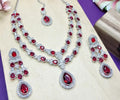 Jewel City Teardrop Bridal Necklace Set with Earrings & Maang Tikka - Ethnic Wedding Jewelry for Brides & Parties | Grocsy
