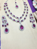 Jewel City Teardrop Bridal Necklace Set with Earrings & Maang Tikka - Ethnic Wedding Jewelry for Brides & Parties | Grocsy