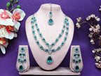 Jewel City Teardrop Bridal Necklace Set with Earrings & Maang Tikka - Ethnic Wedding Jewelry for Brides & Parties | Grocsy