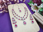 Jewel City Teardrop Bridal Necklace Set with Earrings & Maang Tikka - Ethnic Wedding Jewelry for Brides & Parties | Grocsy