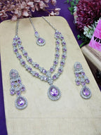 Jewel City Teardrop Bridal Necklace Set with Earrings & Maang Tikka - Ethnic Wedding Jewelry for Brides & Parties | Grocsy